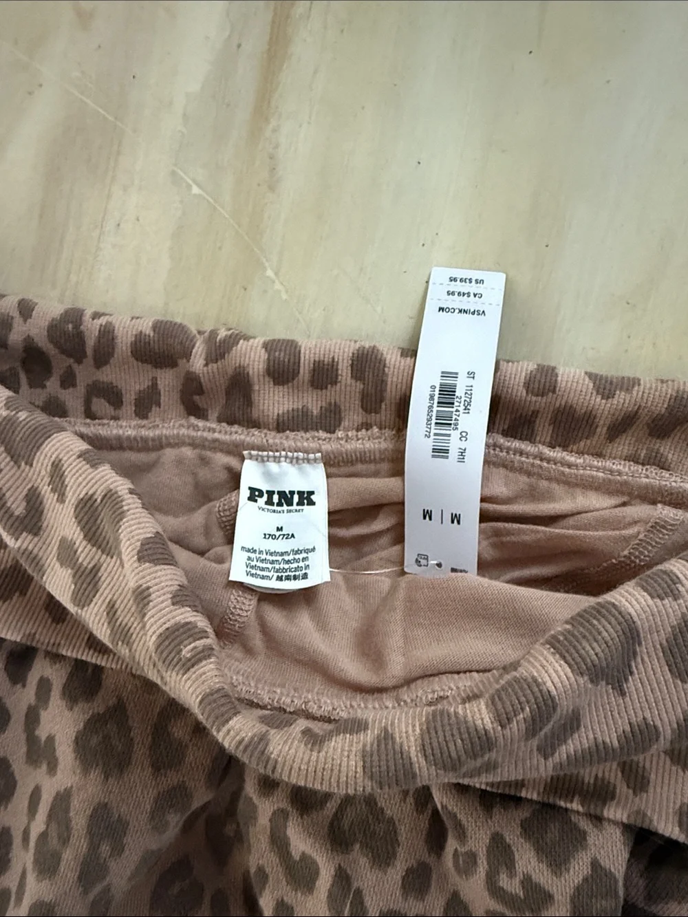 PINK Victoria's Secret Pink/Brown Leopard Fold-Over Mini Skort